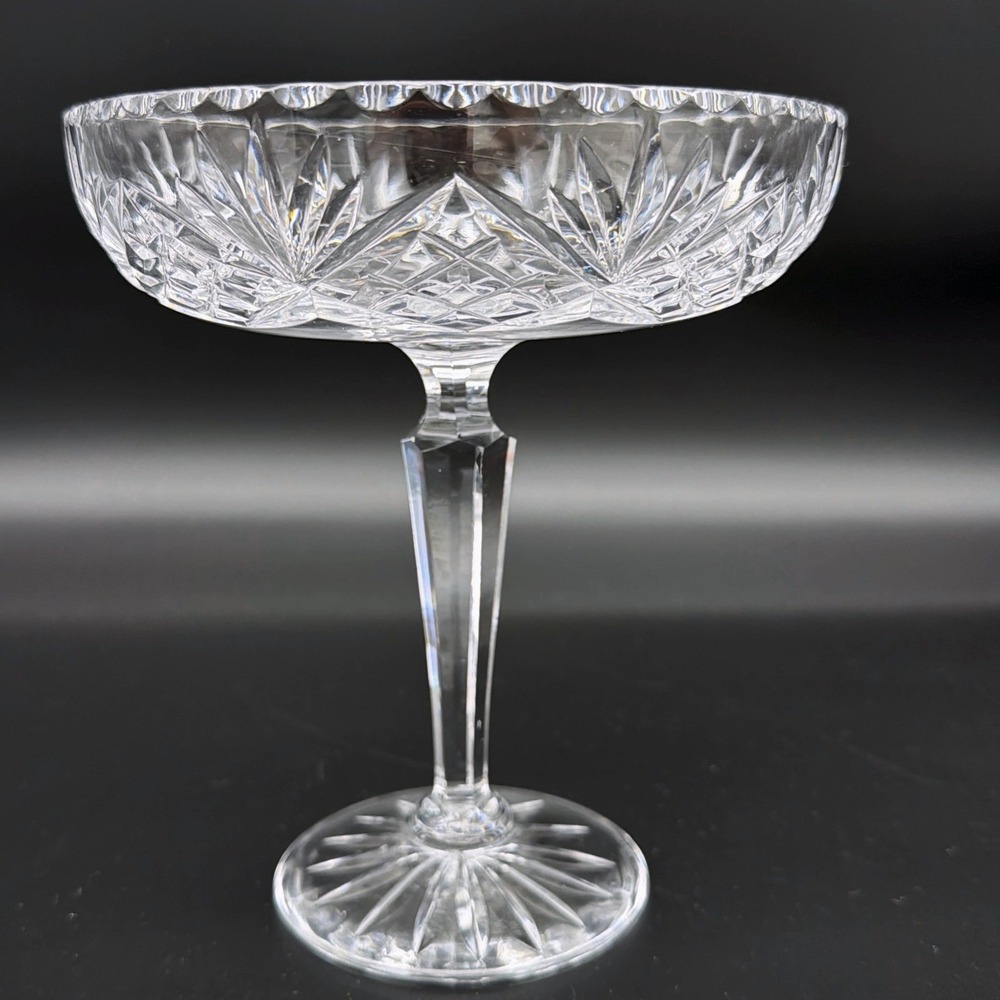 VTG Boda Helga Crystal Cocktail Coupe Glass Starburst Diamond Cut 1965-1975